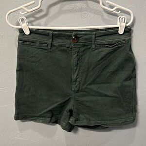 LOFT High Waist Dark Green Shorts
